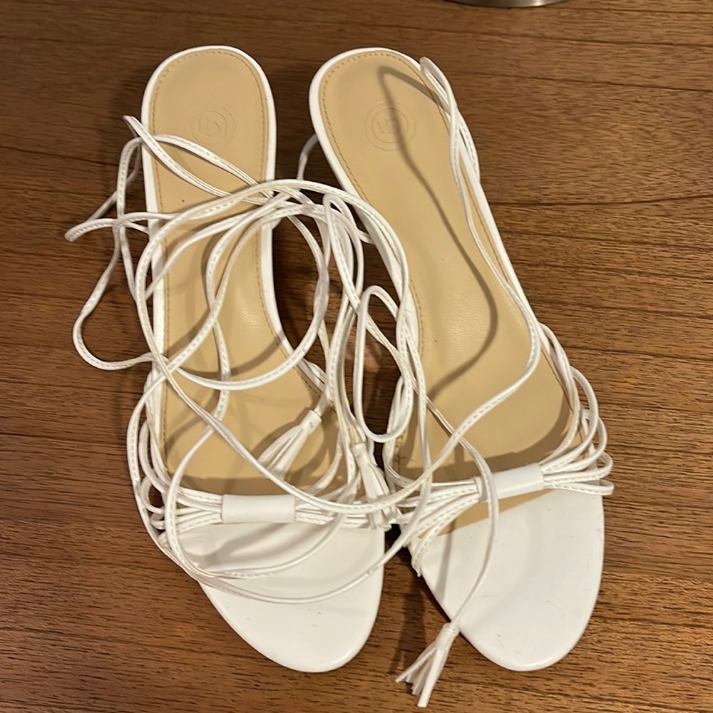 Urban Outfitters kitten heels tie up sandals